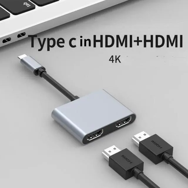 Main image of USB Type C Laptop Docking Station Dual HDMI Dual Screen Display USB 3.0 Hub Adapter Dock for HP DELL XPS Surface Lenovo ThinkPad
