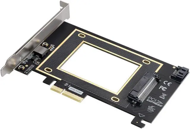 Alt view image 3 of 3 - PCIE Riser PCI Express X16 to U.2 SFF8639 Adapter NVMe SSD Expansion Card U.2 SAS SSD SATA 7+15 SSD 2.5-Inch Solid State