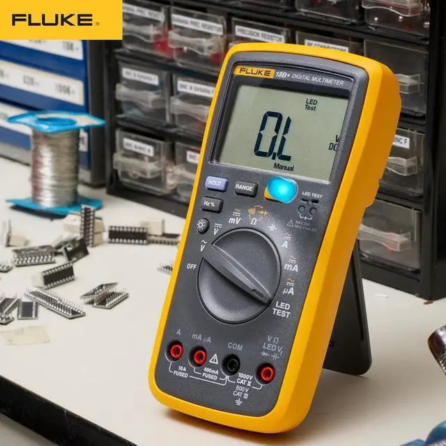 Alt view image 2 of 7 - Fluke 18B + LED tester AC / DC voltage and current digital multimeter