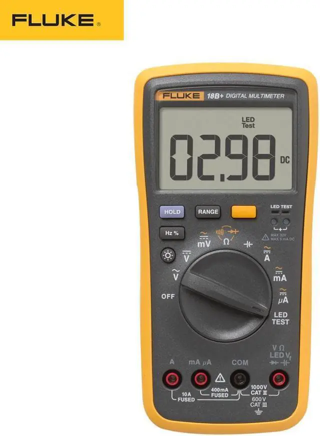 Main image of Fluke 18B + LED tester AC / DC voltage and current digital multimeter