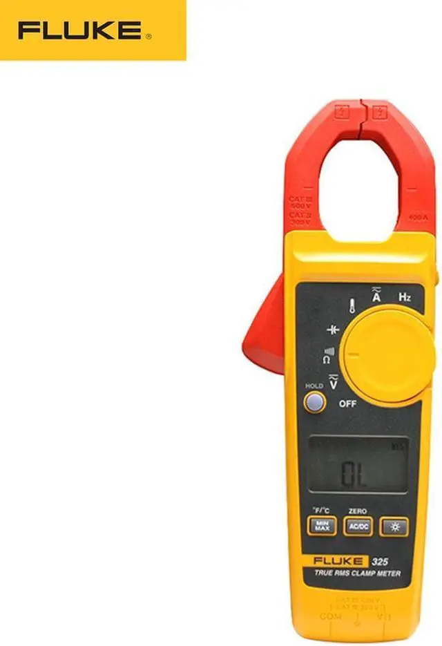 Main image of Fluke 325 True-RMS Clamp Meter AC DC Current and Voltage Tester Resistor Capacitance Frequency Temperature Multimeter