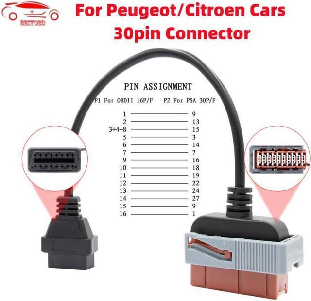 Alt view image 5 of 7 - OBD2 Connectory Lexia3 30 pin OBD1 To OBD 216 pin Adapter Cable Diagnostic Scanner Auto Car Tool For Citroen/Peugeot