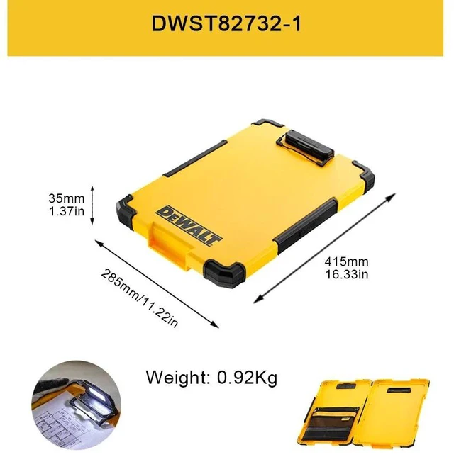Main image of TSTAK Clipboard Organiser LED Light Internal Pouch Metal Clip Officemate Carry All Clipboard Storage Box DWST82732-1