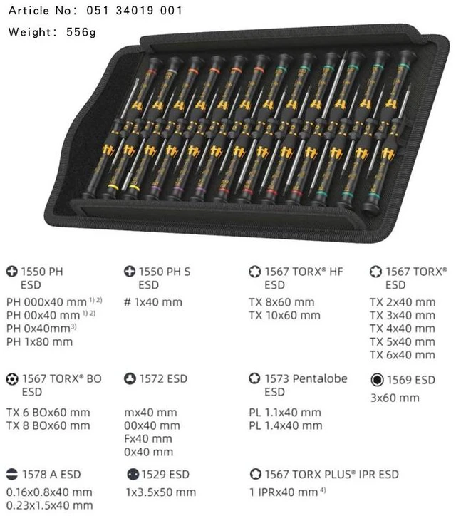 Main image of WERA Precision Screwdriver Set Suitable for Servicing Mobile Phones, Tablets and Laptops Anti-Static Tools NO.05134019001