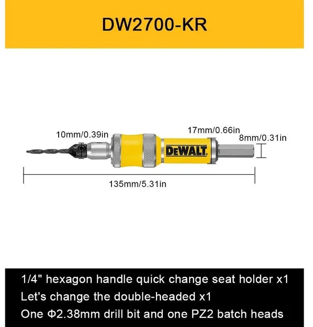 Main image of #6 Drill Drive Set Drill Flip Drive Complete Unit 2 in 1 Countersink Wood Drill Bit 6mm Accessories NO.DW2700