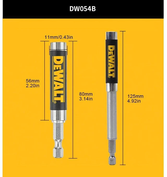 Main image of DW2054B Magnetic Screw Drive Guide Drill Bit Holder for Driver Socket Magnetic 1/4in Bit Holder Adapter Tool Accessories