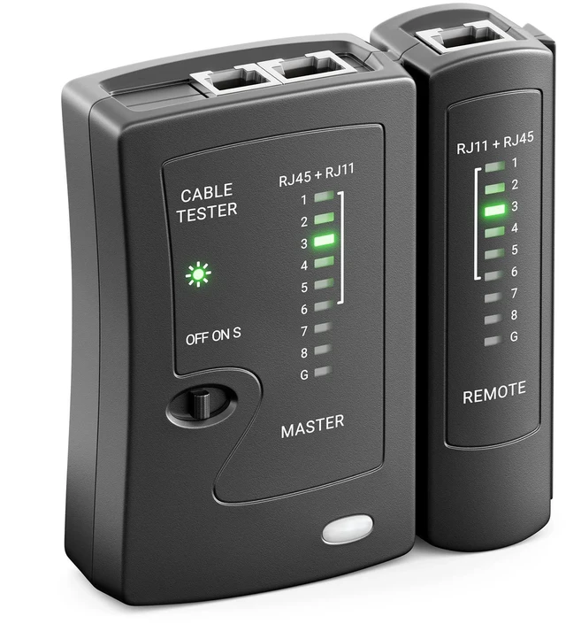 Main image of Network Ethernet Cable Tester for LAN RJ45 Cat5 Cat5e Cat6 Cat6a Cat7 UTP/Shielded Cable and RJ11 RJ12
