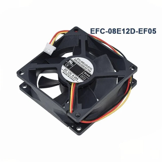 Main image of EFC-08E12D-EF05 DC 12V 0.4A 80x80x25mm 3Line Cooling Fan