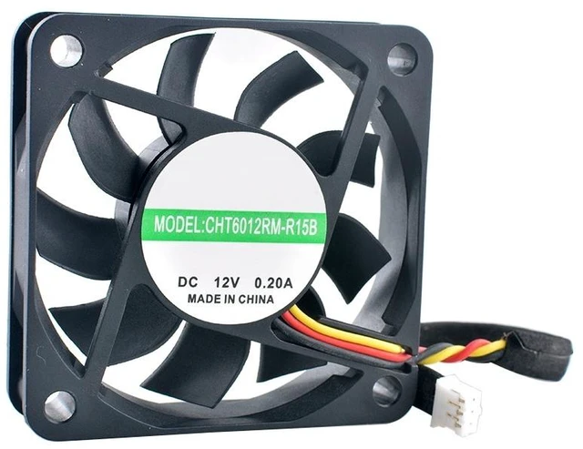 Main image of CHT6012RM-R15B 60mm 60x60x15mm DC12V 0.20A 3Pin Axial Fan Cooling Fan for Switch Power Supply