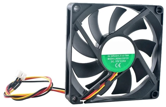 Main image of HD8015S12H 80mm 80x80x15mm DC12V 0.20A 3Pin Cooling Fan for Video Recorder Power Supply