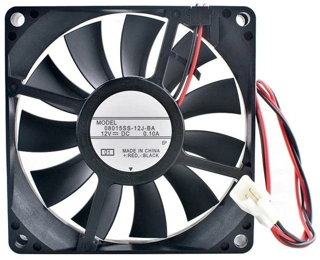 Main image of 08015SS-12J-BA 80mm 80x80x15mm DC12V 0.10A Cooling Fan for Refrigerator Motor 2Lines Cooler Fan