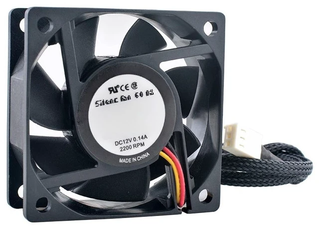 Main image of Quiet Cooling Fan 60mm 60x60x25mm DC12V 0.14A 3Pin 2200RPM Chassis CPU Power Supply Fan for Computer Hardware