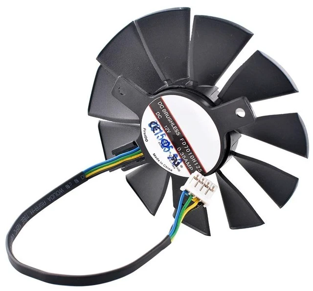 Main image of FD7010H12S 75mm Cooling Fan for Graphics Card DC12V 0.35A 4Pin 40x40x40mm Hole Spacing 75mm Diameter