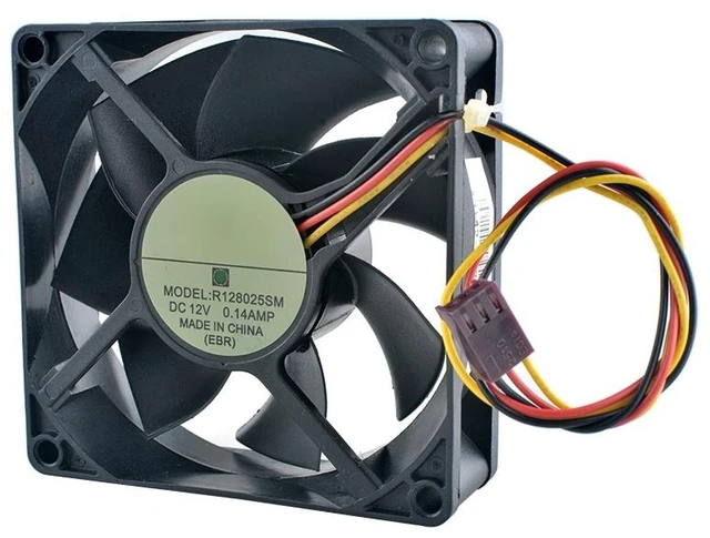 Main image of R128025SM 80mm 80x80x25mm DC12V 0.14A 3Pin Quiet Cooling Fan for Chassis CPU Low Noise Computer Part Accessory