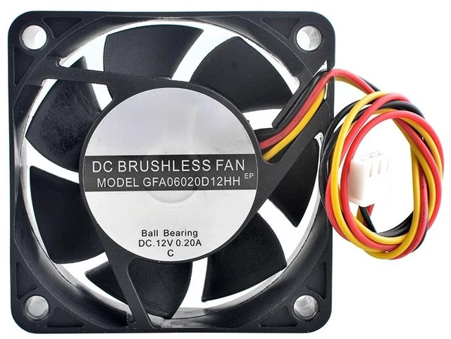 Main image of GFA06020D12HH 60mm 60x60x20mm DC12V 0.20A 3Pin Quiet Cooling Fan for Chassis CPU Power Supply Heat Dissipation