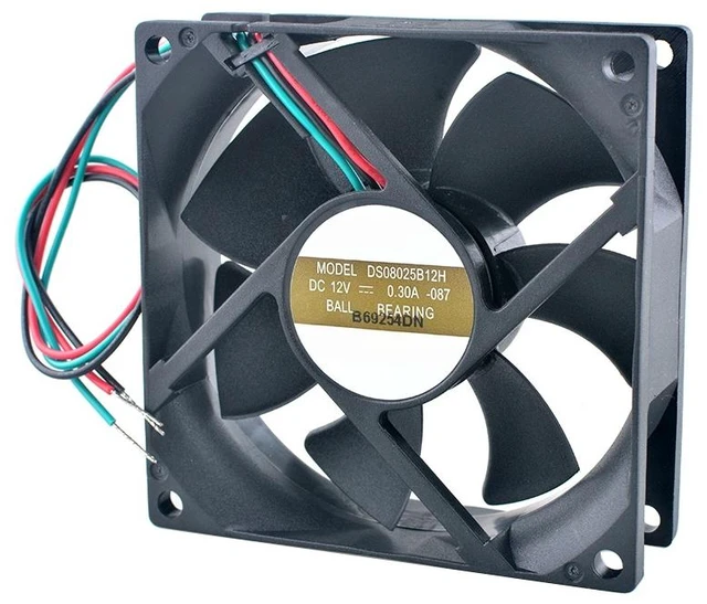Main image of DS08025B12H 80mm 80x80x25mm Dual Ball Bearing Cooling Fan 3000RPM DC12V 0.30A for Chassis CPU Power Supply