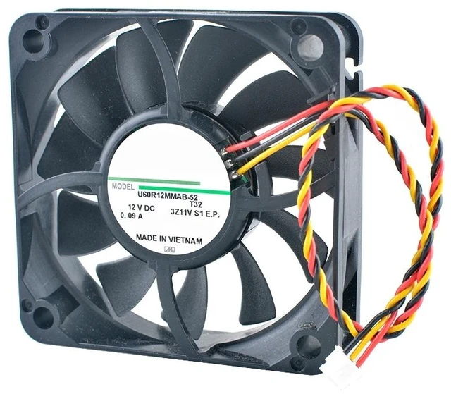 Main image of U60R12MMAB-52 60mm 60x60x15mm Quiet Cooling Fan DC12V 0.09A 3Pin for Projector Chassis CPU