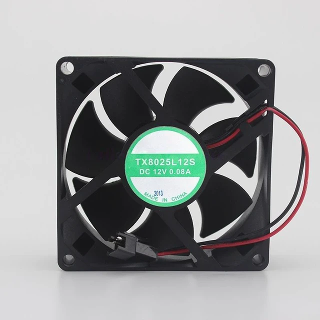 Main image of TX8025L12S 80mm 80x80x25mm Case Fan 12V 0.08A Ultra-Quiet Mute Cooling Fan for PC and Electronics