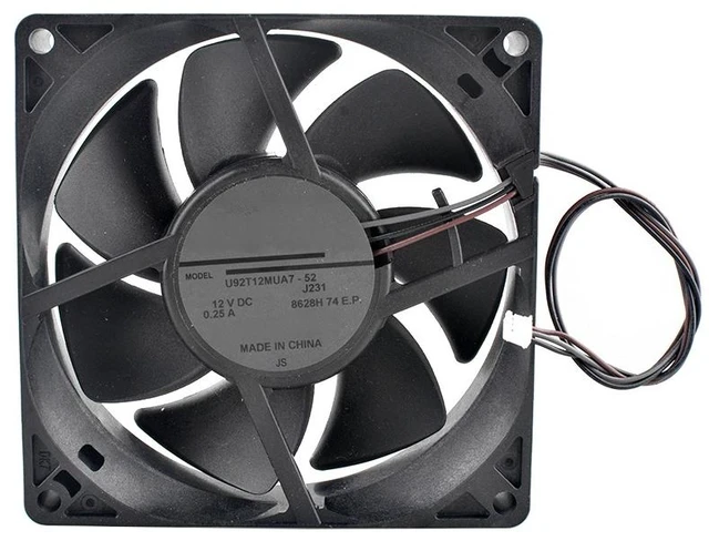 Main image of U92T12MUA7-52 92mm 92x92x25mm Axial Flow Cooling Fan DC12V 0.25A 3Pin Fan for Projector