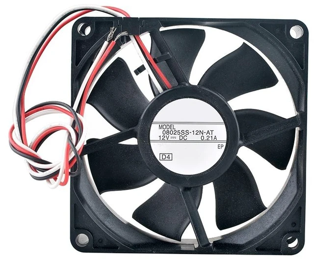 Main image of 08025SS-12N-AT 80mm 80x80x25mm DC12V 0.21A 3Pin Axial Flow Fan Cooling Fan for Switch Power Supply