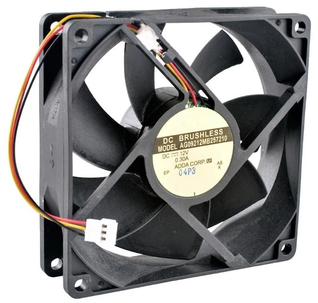 Main image of AG09212MB257210 92mm 92x92x25mm Dual Ball Bearing Cooling Fan DC12V 0.30A 3Lines for Chassis Power Supply