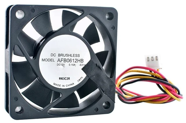 Main image of AFB0612HB 60mm 60x60x15mm DC12V 0.15A 3Pin Dual Ball Bearing Cooling Fan for Chassis CPU Power Supply