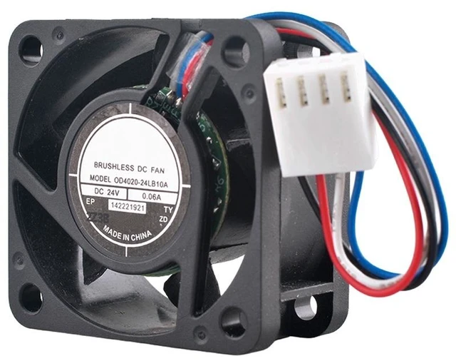 Main image of OD4020-24LB10A 40mm 40x40x20mm Dual Ball Bearing Cooling Fan DC24V 0.06A 4Pin for Power Frequency Converter