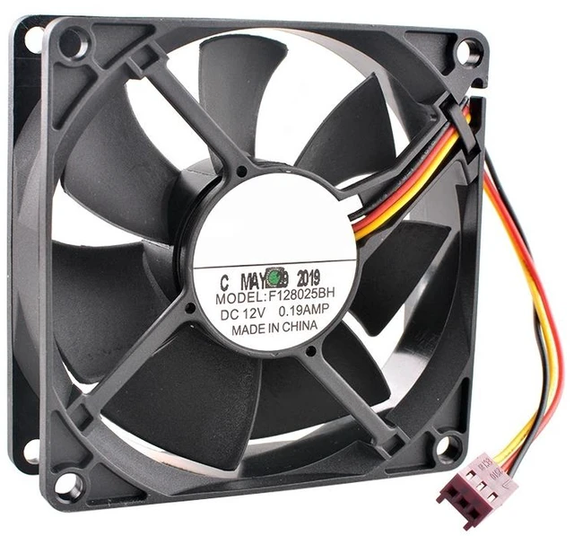 Main image of F128025BH 80mm 80x80x25mm DC12V 0.19A 2800RPM Dual Ball Bearing Cooling Fan for Chassis CPU
