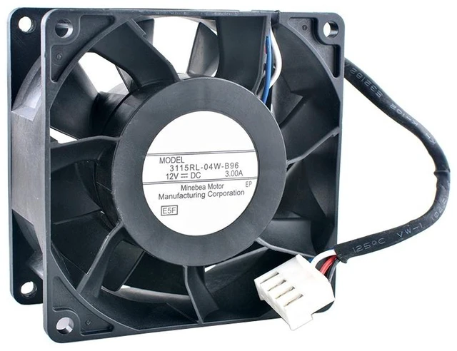 Main image of 3115RL-04W-B96 80mm 80x80x38mm DC12V 3.00A Dual Ball Bearing Cooling Fan for Server Chassis Power Supply
