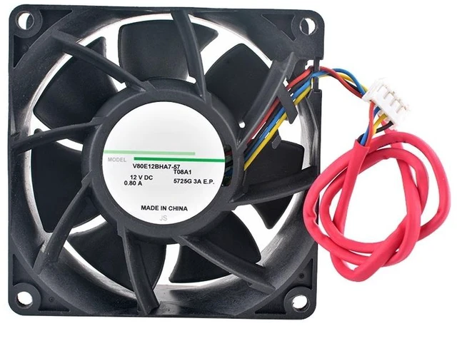 Main image of V80E12BHA7-57 80mm 80x80x38mm Cooling Fan DC12V 0.80A 4Pin Server Power Supply Fan for Enhanced Heat Dissipation