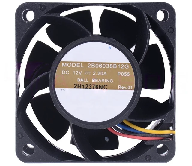 Main image of 2B06038B12G 60mm 6038 60x60x38mm 12V Double Ball High Speed PWM Fan Computer Server Power Fan