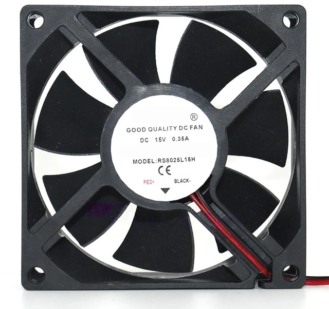 Main image of RS8025L15H DC15V 0.35A 80x80x25mm 2Wire Server Cooling Fan