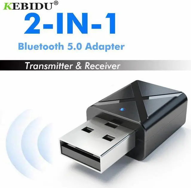 Main image of Kebidu-receptor inalámbrico con Bluetooth V5.0, transmisor de Audio y música, adaptador estéreo Dongle para TV, PC, audífonos con Altavoz Bluetooth