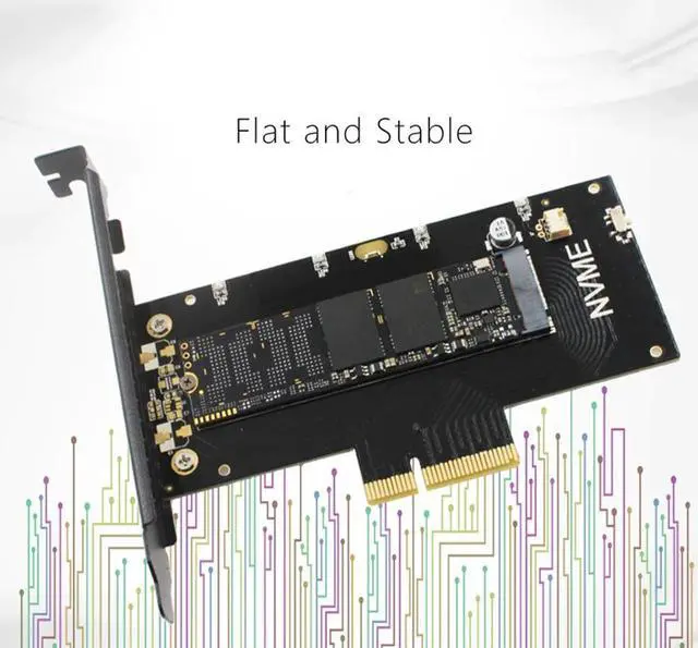 Alt view image 2 of 5 - JEYI M.2 NVME Adapter Card PCIE3.0 GEN3 SSD Expansion Card RGB All Aluminum Four-Sided Cooling