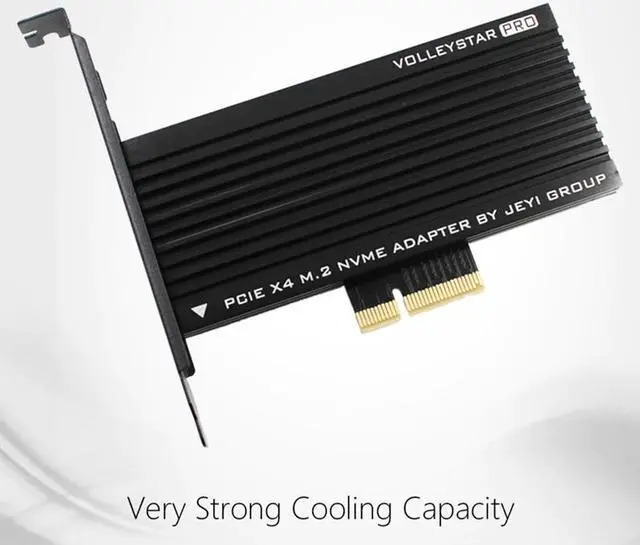 Alt view image 4 of 5 - JEYI M.2 NVME Adapter Card PCIE3.0 GEN3 SSD Expansion Card RGB All Aluminum Four-Sided Cooling