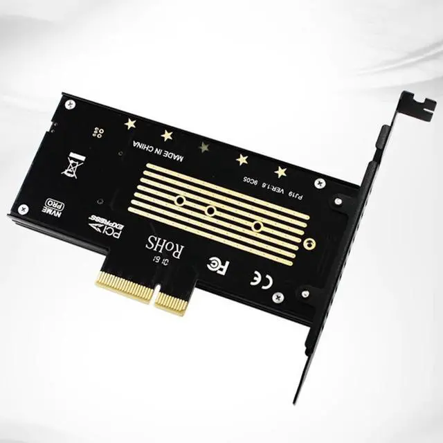 Alt view image 5 of 5 - JEYI M.2 NVME Adapter Card PCIE3.0 GEN3 SSD Expansion Card RGB All Aluminum Four-Sided Cooling