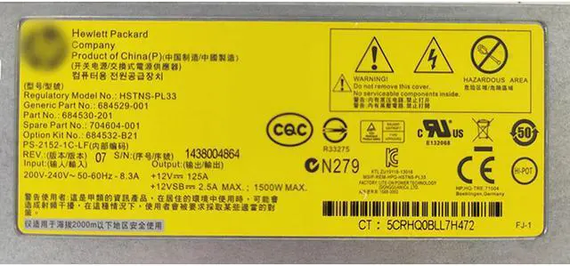 Alt view image 4 of 4 - HSTNS-PL33 Power Supply is Suitable For HP DL580 DL560 G9 Server 1500W Power Supply 684529-001 704604-001 684532-B21