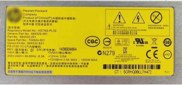 Alt view image 4 of 4 - 1500W HSTNS-PL33 Power Supply For HP Server Power Supply 684529-001 704604-001 684532-B21 With Test