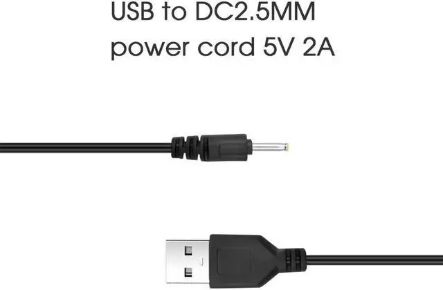 Alt view image 4 of 4 - Adaptador de Cable de alimentación USB CC, enchufe de cargador para tableta, 5V, 2A, CA, USB a 2,5mm