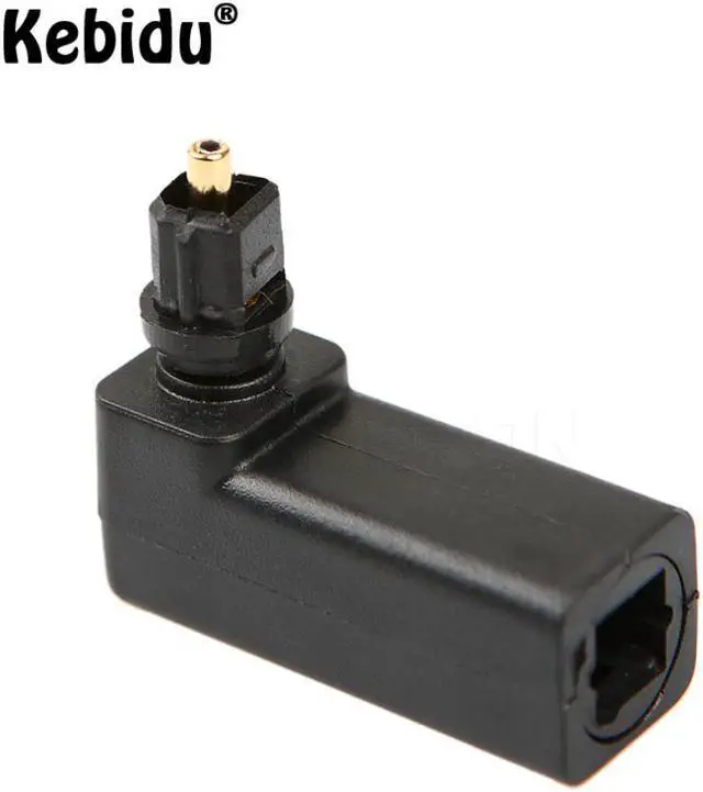 Main image of Adaptador de Cable de Audio Toslink hembra a Toslink macho, conector óptico de 90 grados de ángulo recto, estéreo de Audio giratorio 360