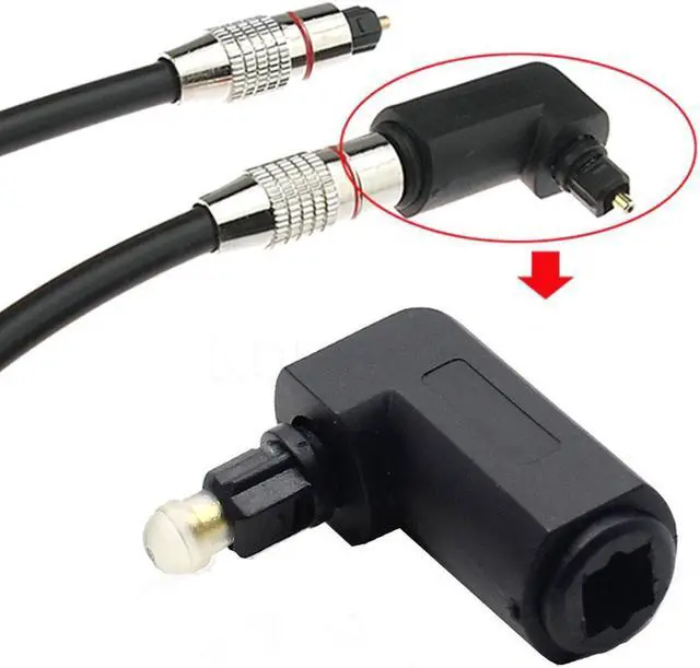 Alt view image 2 of 4 - Adaptador de Cable de Audio Toslink hembra a Toslink macho, conector óptico de 90 grados de ángulo recto, estéreo de Audio giratorio 360