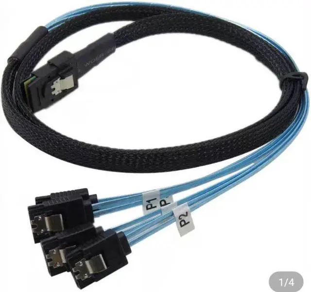 Main image of Standard  sff-8087 (4) 7-pin SATA  Fanout Cable 80cm  data cable