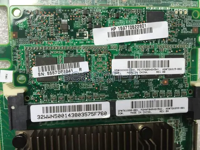 Alt view image 3 of 3 - HP Smart Array P840/4GB FBWC 12GB 2-Port SAS Controller 726897-B21 761880-001