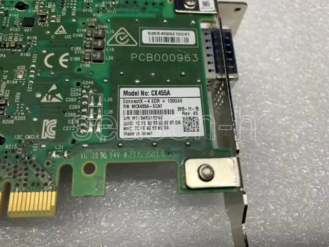 Alt view image 3 of 3 - Mellanox Single Port  PCI Express x16 Internal Adapter MCX455A-ECAT network card
