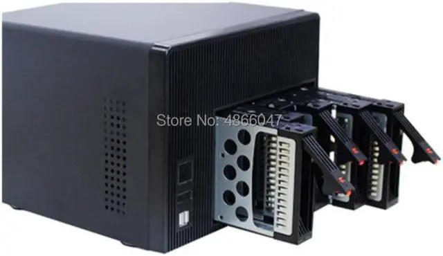 Alt view image 4 of 5 - 2020 home storage hot-swap chassis NAS-6 IPFS 6 bay NAS server case 6GB sata backplane support mini-itx motherboard black