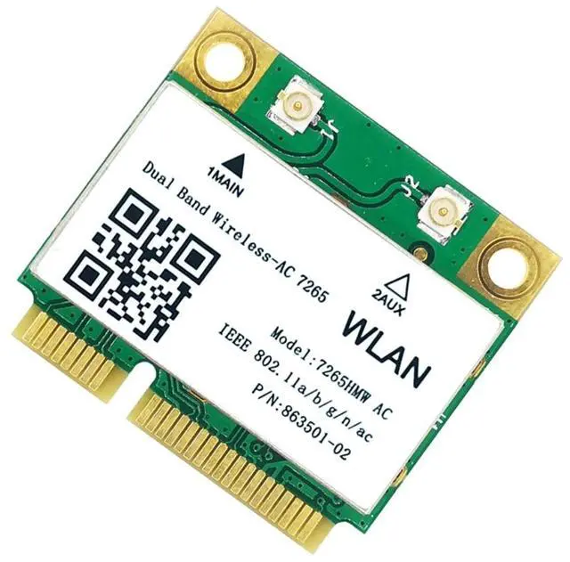 Alt view image 3 of 4 - WiFi Card 7265AC 7265HMW 8DB Antenna Mini PCI-E 1200Mbps Bluetooth 4.2 Dual Band 2.4G 5G for Win7 Win 8 Win 10