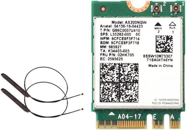 Main image of Network Card AX200NGW WiFi 6 M.2 NGFF 3000Mbps 2.4G 5G Dual Band Bluetooth 5.1 802.11Ax WiFi Adapter with Antenna