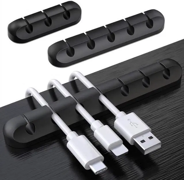 Alt view image 2 of 4 - Cable Management Clip, Silicone Self-Adhesive Power Cord for Desktop USB Charging Cable, Mouse Cable, PC Office and Home