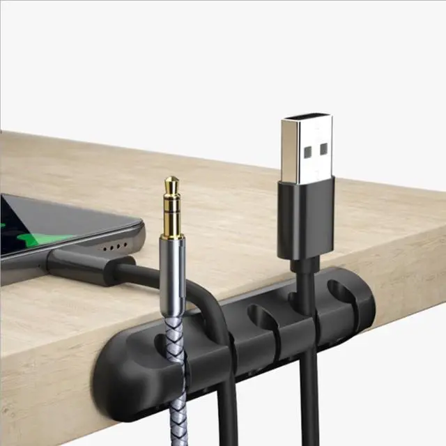 Alt view image 3 of 4 - Cable Management Clip, Silicone Self-Adhesive Power Cord for Desktop USB Charging Cable, Mouse Cable, PC Office and Home