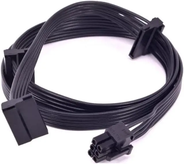Main image of PCIe 6Pin Male to 3 SATA Power Supply Cable for Seasonic Focus Plus Platinum FOCUS+ Series 850PX 750PX 650PX 550PX PSU